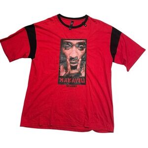 Y2K Tupac Makaveli Branded Shirt XL Baggy Urban Hip Hop‎ Grunge Skater Thrashed